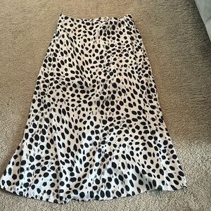 Silk midi skirt animal print